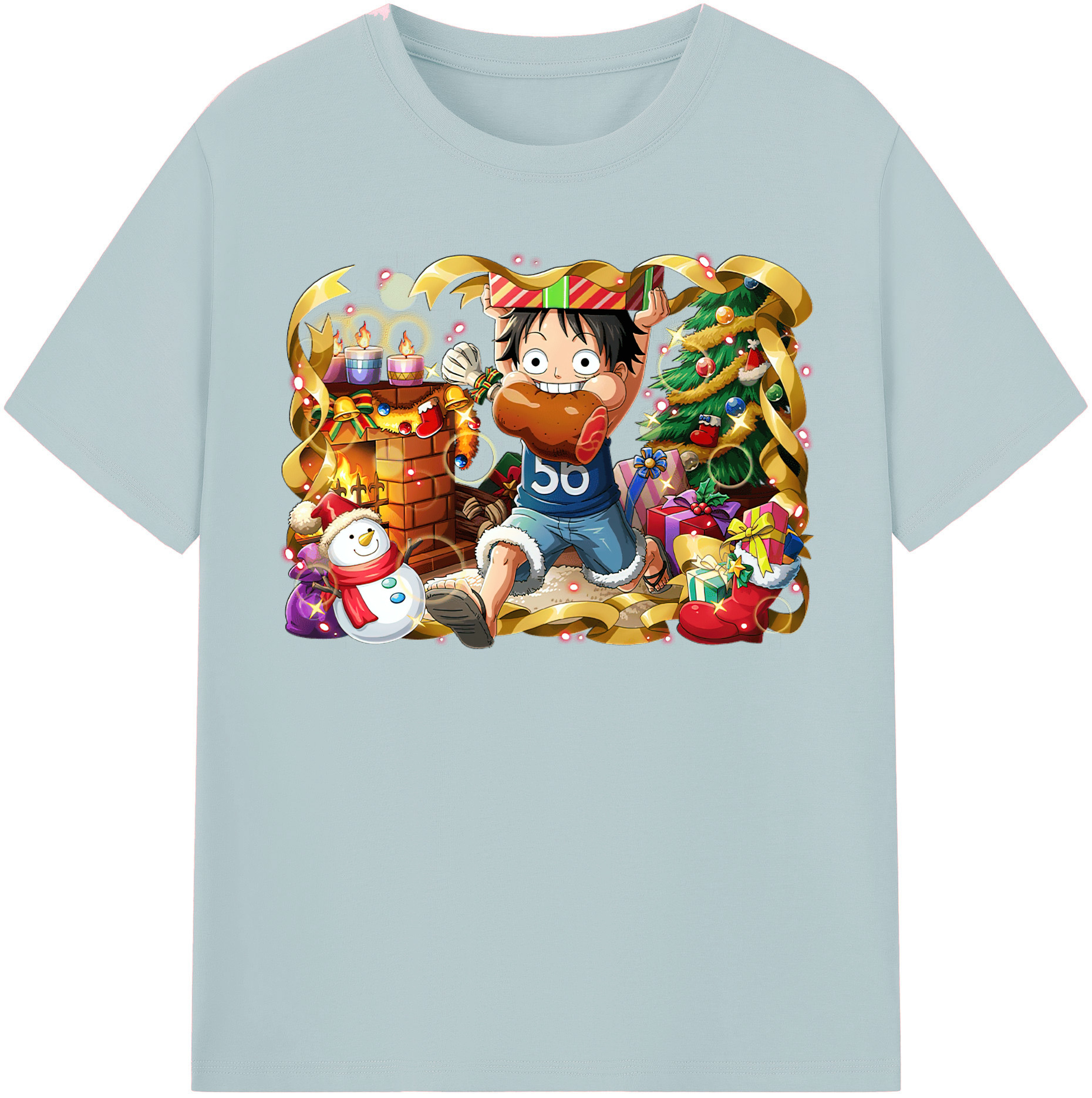 ワンピース モンキー・D・ルフィ ONE PIECE Monkey D. Luffy 綿100％半袖Tシャツ（フロントプリント）